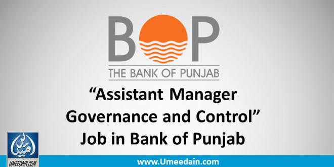Assistant Manager Governance and Control Job in Bank of Punjab