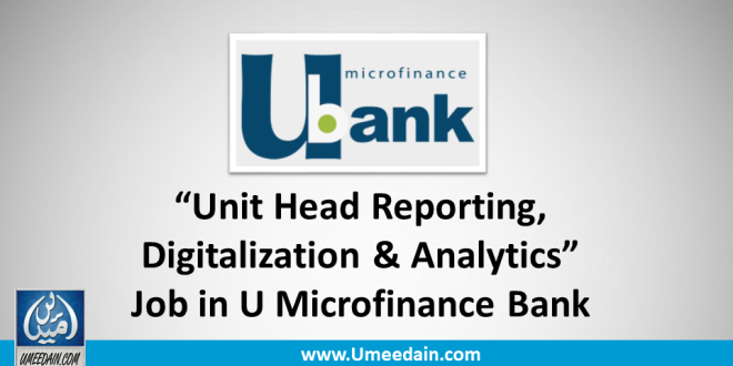 Unit Head Reporting, Digitalization & Analytics Job in U Microfinance Bank